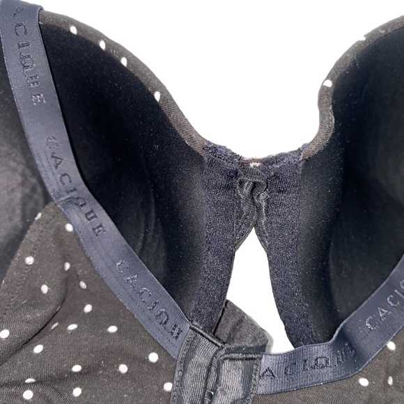 Cacique Size 50C Black and White Polka Dot Underwire Lined Back Closure‎ Bra - Picture 4 of 5